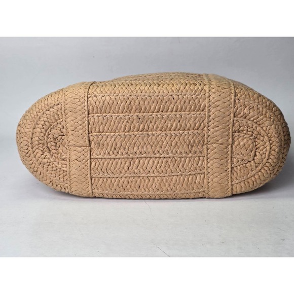 Draper James Everyday Straw Shoulder Bag Brown Tote Purse Handbag - Picture 8 of 11